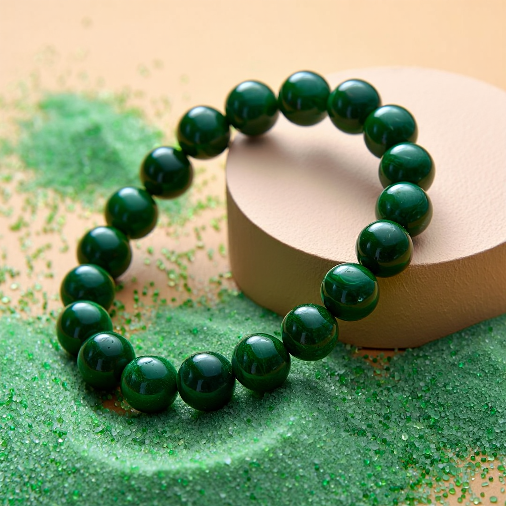 Promote Healthy Skin & Improve Digestion: Green Jade Bracelet - Abhimantrit & Certified