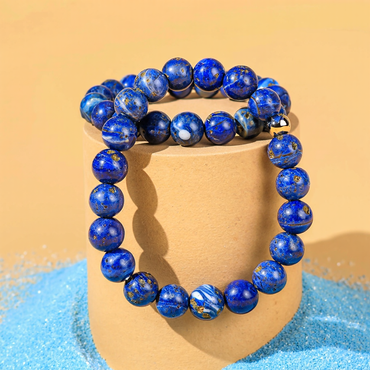 Enhancing intuition and spiritual awareness: Lapis Lazuli Bracelet - Abhimantrit & Certified