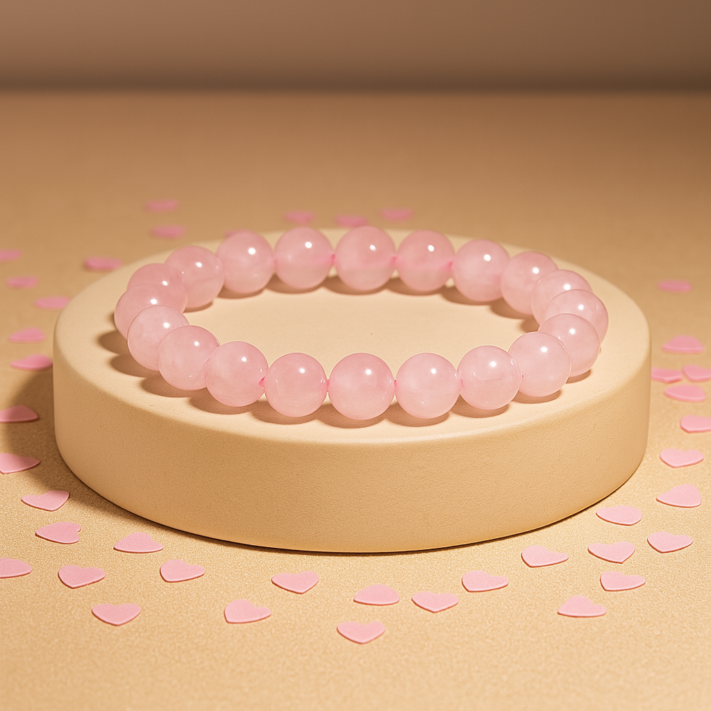 Improve Love, Relationship & Emotional Connection: Rose Quartz Bracelet - Abhimantrit & Certified