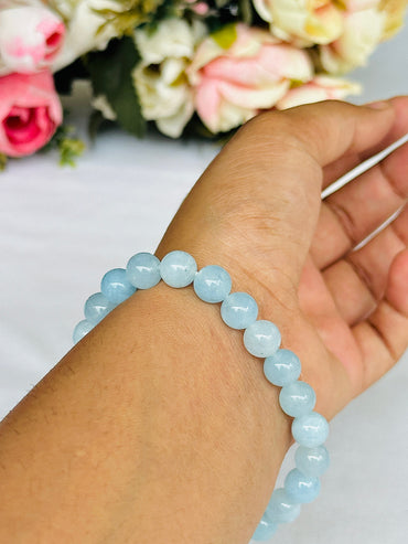 Aqua Marine Bracelet - Abhimantrit & Certified