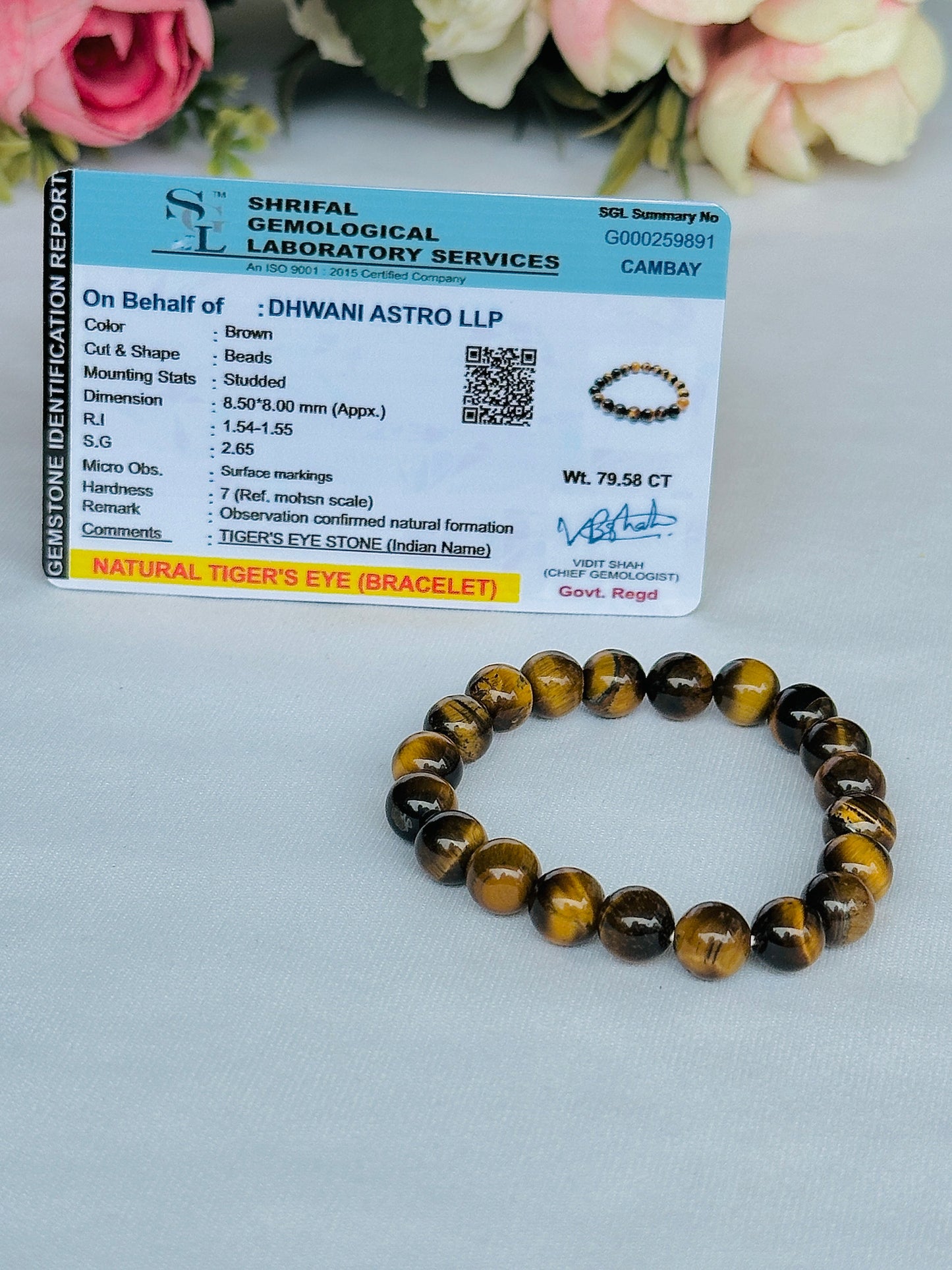 Boosts Your Confidence Level & Exalts the Planet Ketu: Tiger Eye Bracelet - Abhimantrit & Certified