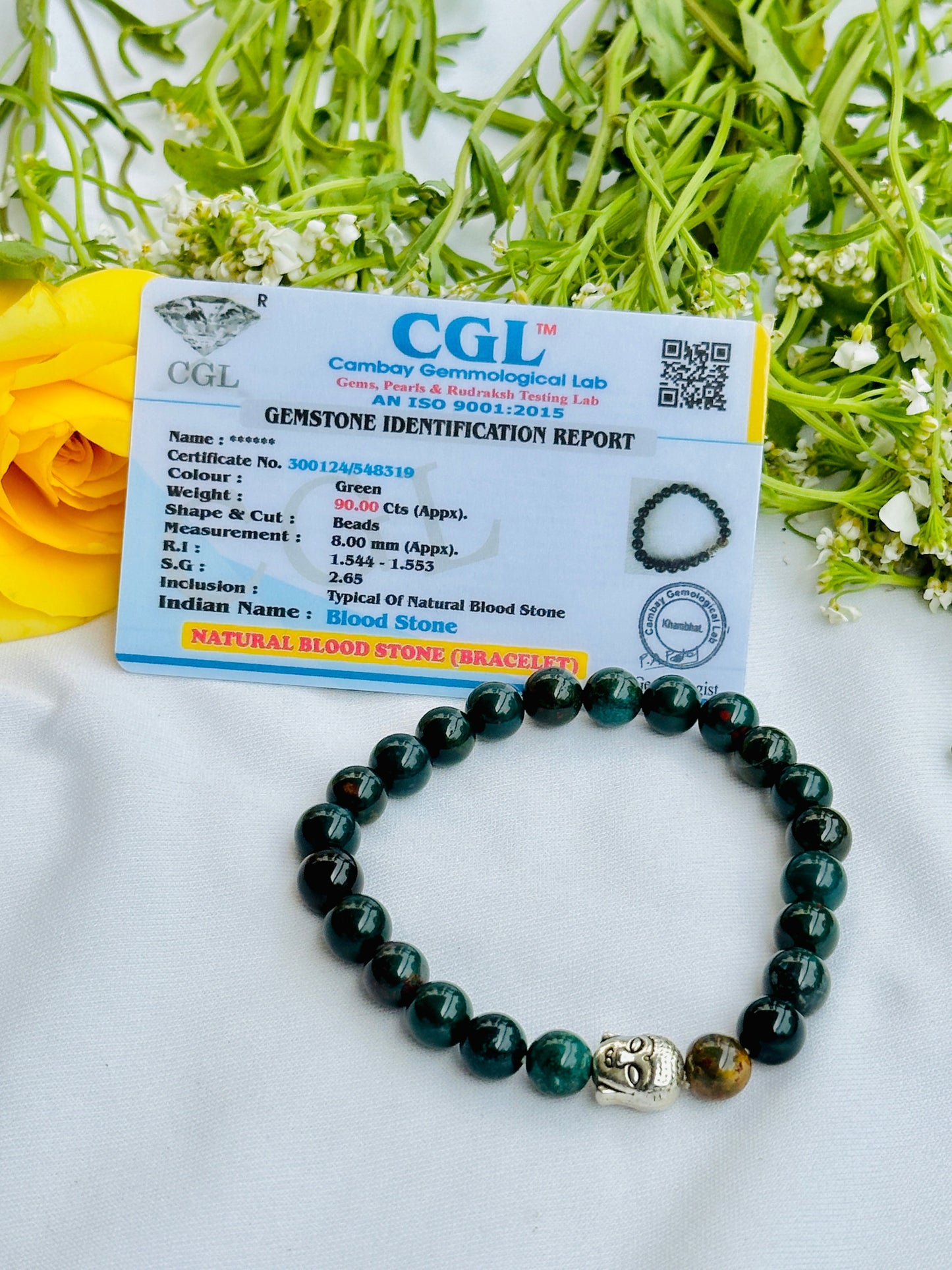 Relief Body Pain (Arthritis Pain) and Improve Immune System: Blood Stone Bracelet - Abhimantrit & Certified