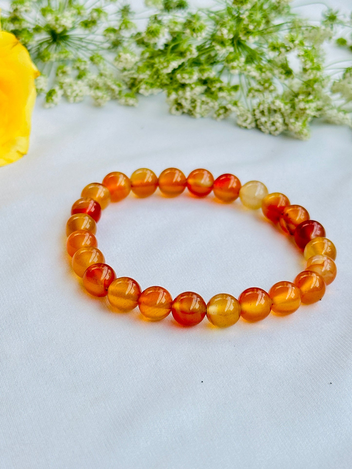 Helps Purify Blood, Lungs, Liver and Heart: Carnelian Bracelet - Abhimantrit & Certified