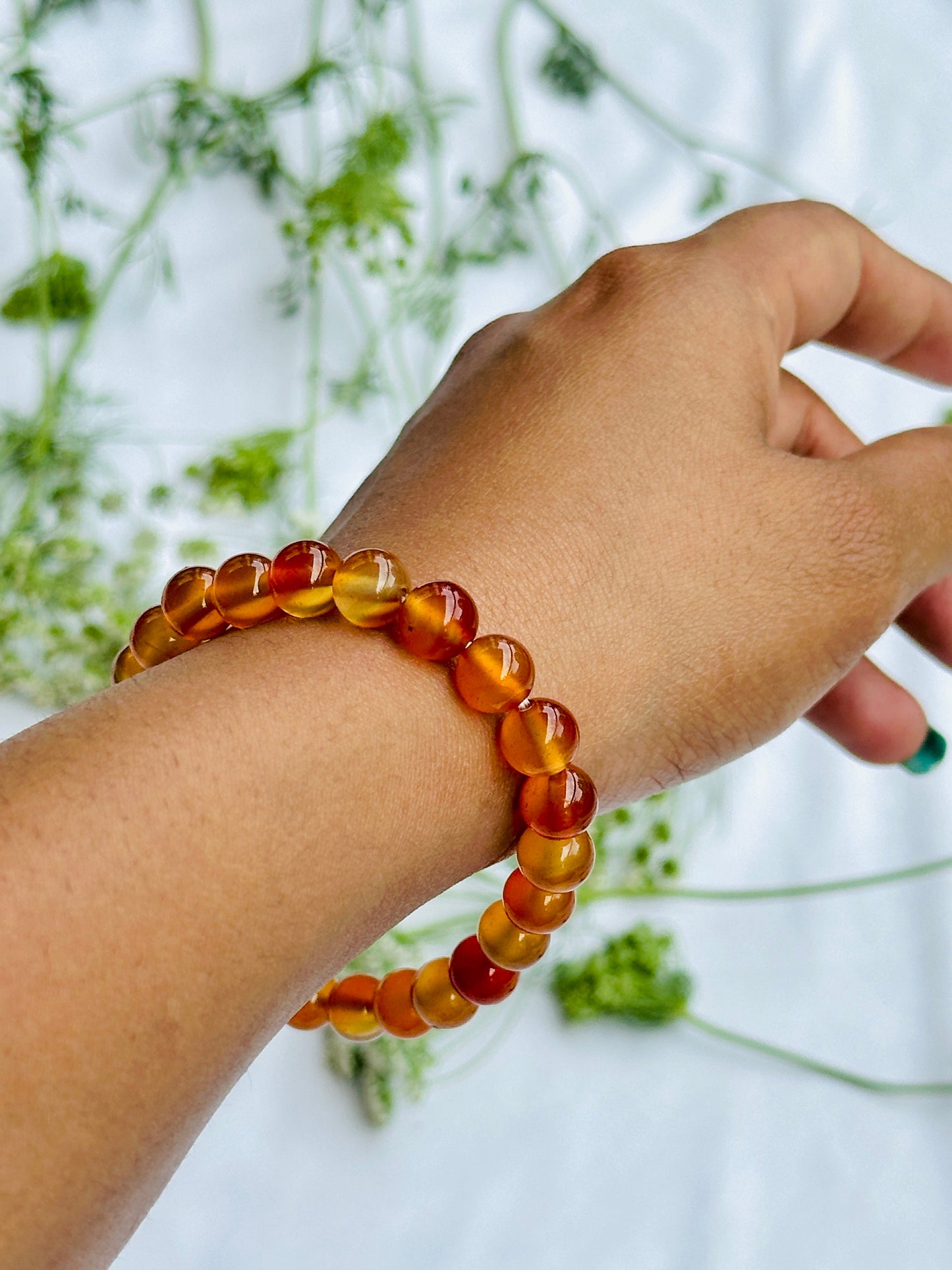 Helps Purify Blood, Lungs, Liver and Heart: Carnelian Bracelet - Abhimantrit & Certified