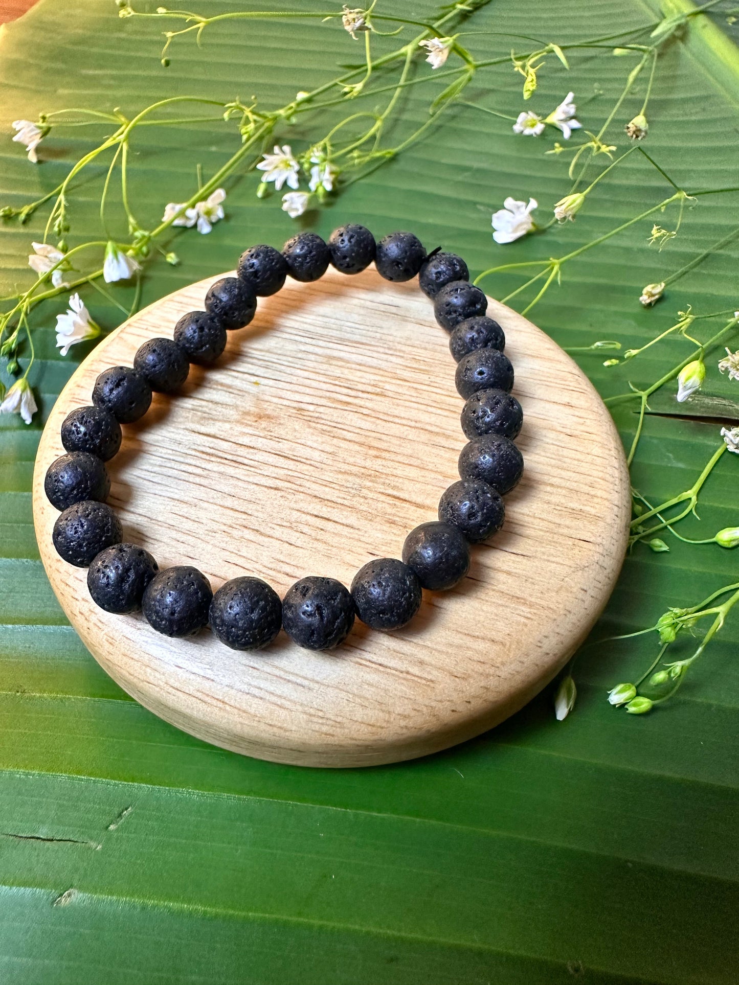 Grounding, Stability and Energy Booster Bracelet: Lava Stone Bracelet - Abhimantrit & Certified