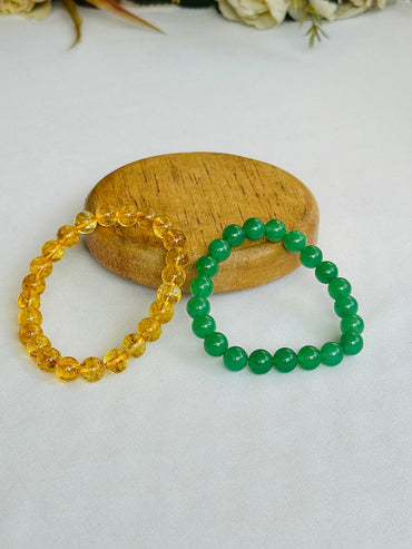 Paisa hi Paisa: Green Aventurine & Yellow Citrine Bracelet - Abhimantrit & Certified