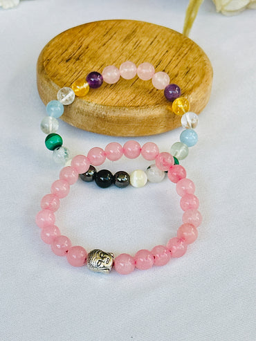 Timeless Beauty: Rose Quartz & Glowing Skin Bracelet - Abhimantrit & Certified