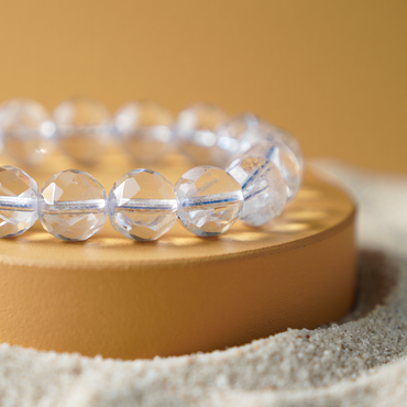 Removes Depression, Anger & Anxiety: Clear Quartz Bracelet - Abhimantrit & Certified