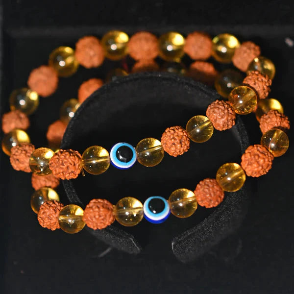 Rudraksha & Citrine Bracelet
