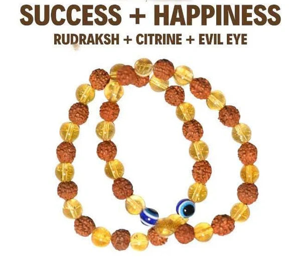 Rudraksha & Citrine Bracelet