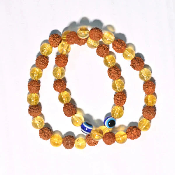 Rudraksha & Citrine Bracelet