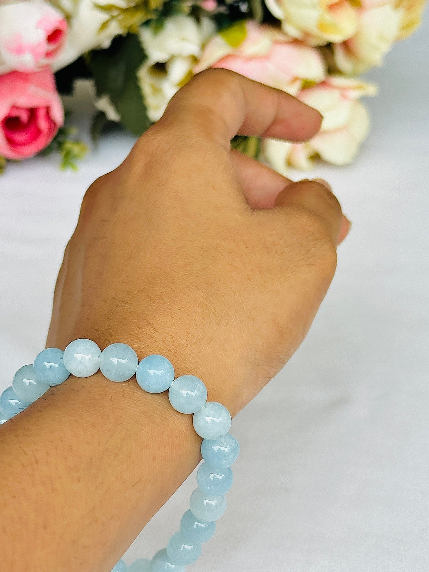 Aqua Marine Bracelet - Abhimantrit & Certified