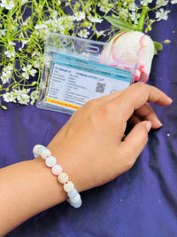 Fear, Anger, Stress and Anxiety Relief: Morganite Bracelet - Abhimantrit & Certified