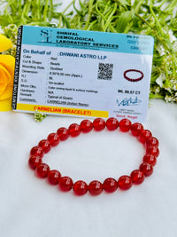 Strengthen Planet Mars (Mangal) and Sun: Red Carnelian Bracelet - Abhimantrit & Certified