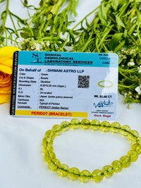 Stress Relieve and Removes Tension: Peridot Bracelet - Abhimantrit & Certified