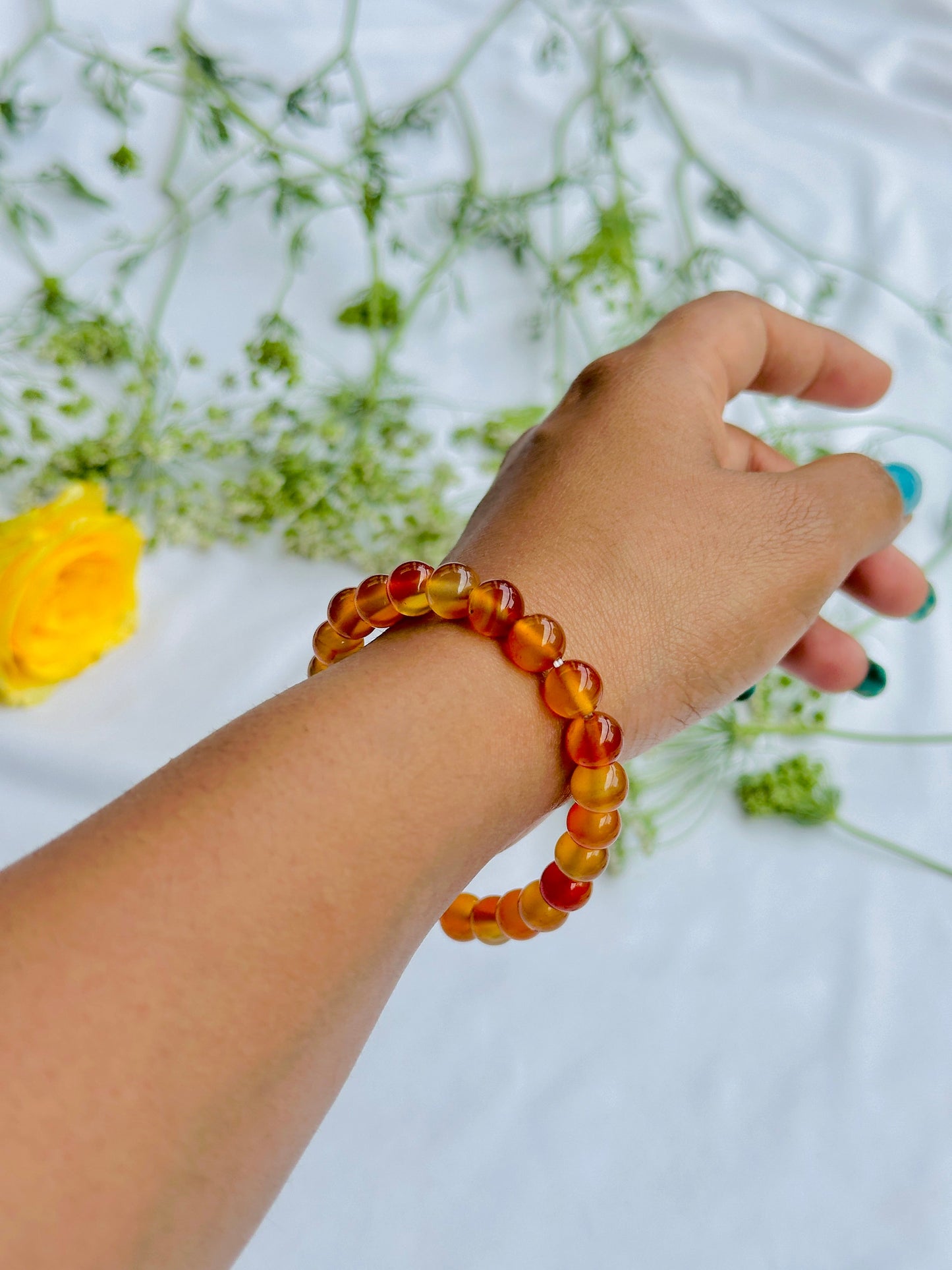 Helps Purify Blood, Lungs, Liver and Heart: Carnelian Bracelet - Abhimantrit & Certified