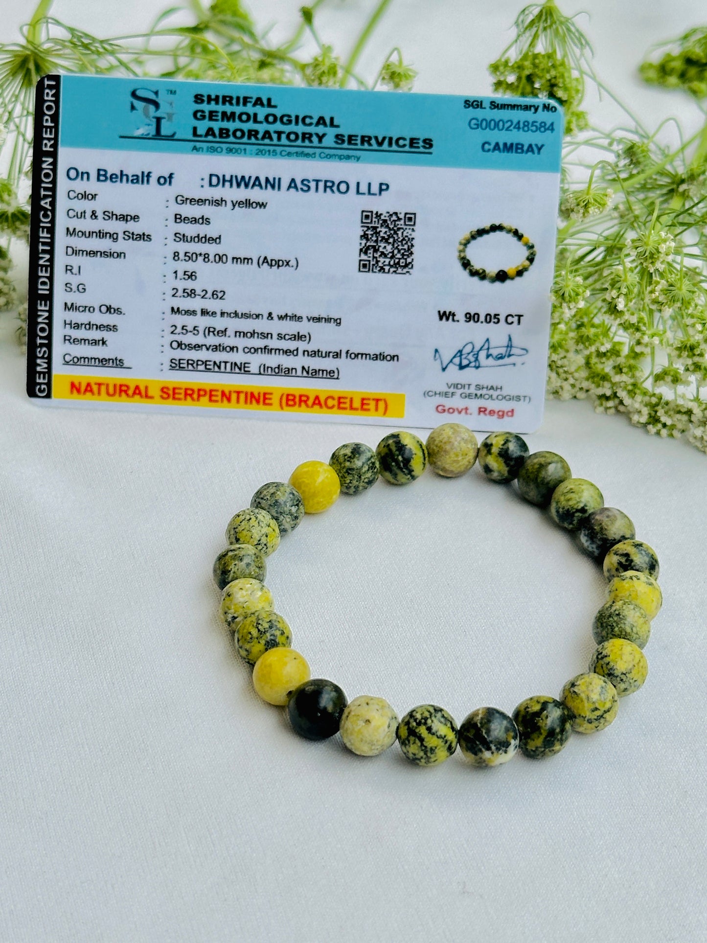 Balances Your Energy & Improves Communication: Serpentine Bracelet - Abhimantrit & Certified