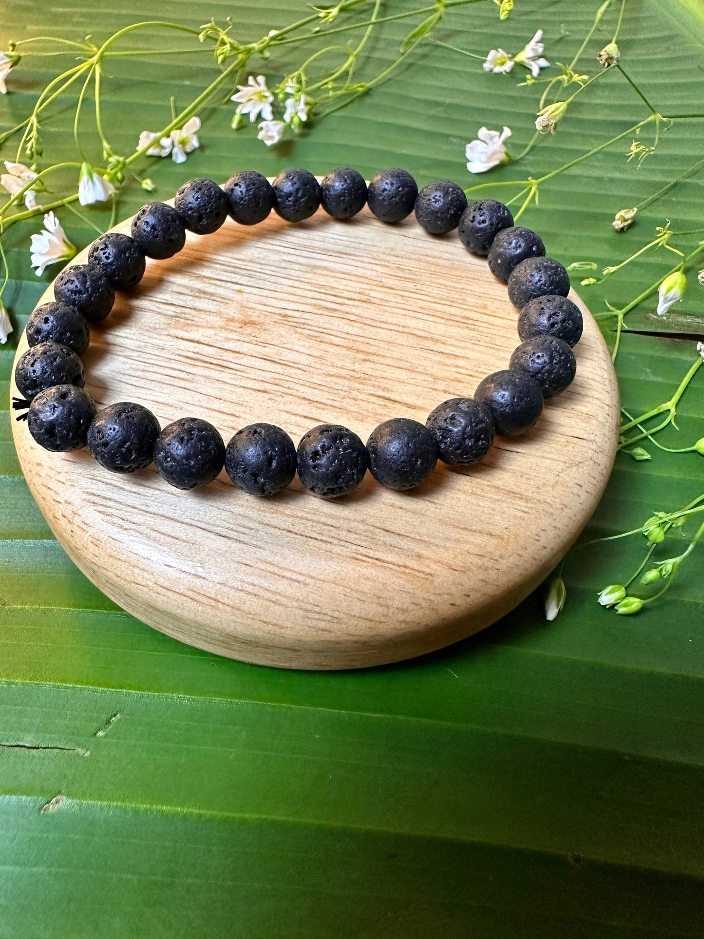 Grounding, Stability and Energy Booster Bracelet: Lava Stone Bracelet - Abhimantrit & Certified