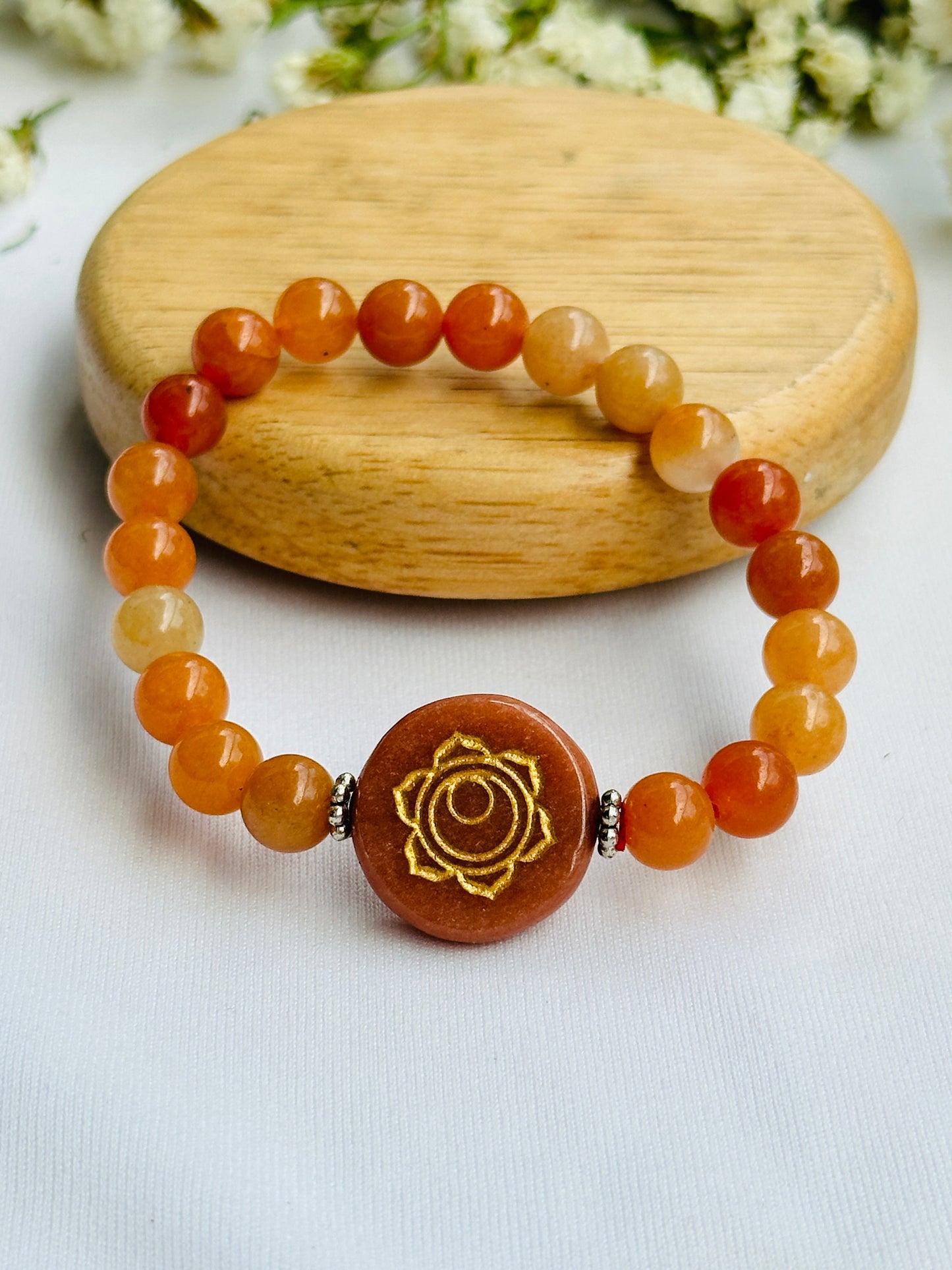 Promotes Harmony, Trust and Understanding in Relationship (Red Aventurine with coin) Bracelet - Abhimantrit & Certified
