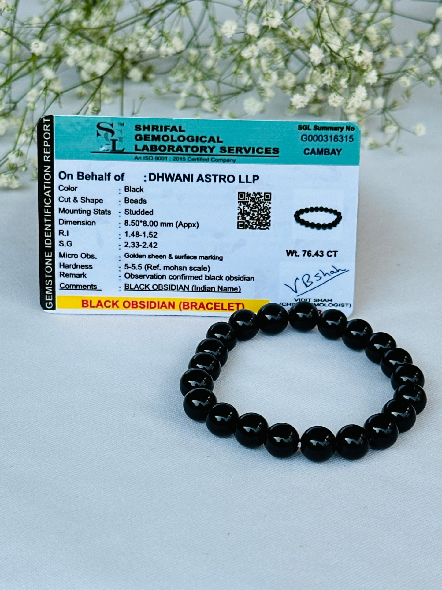 Remove Psychic Smog from Your Aura (Black Obsidian) Bracelet - Abhimantrit & Certified