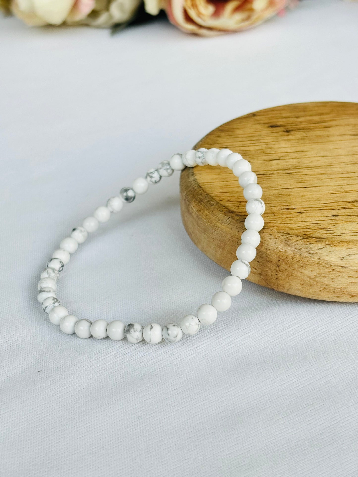 Strengthen Memory, Pain & Stress Relief: Howlite Bracelet - Abhimantrit & Certified