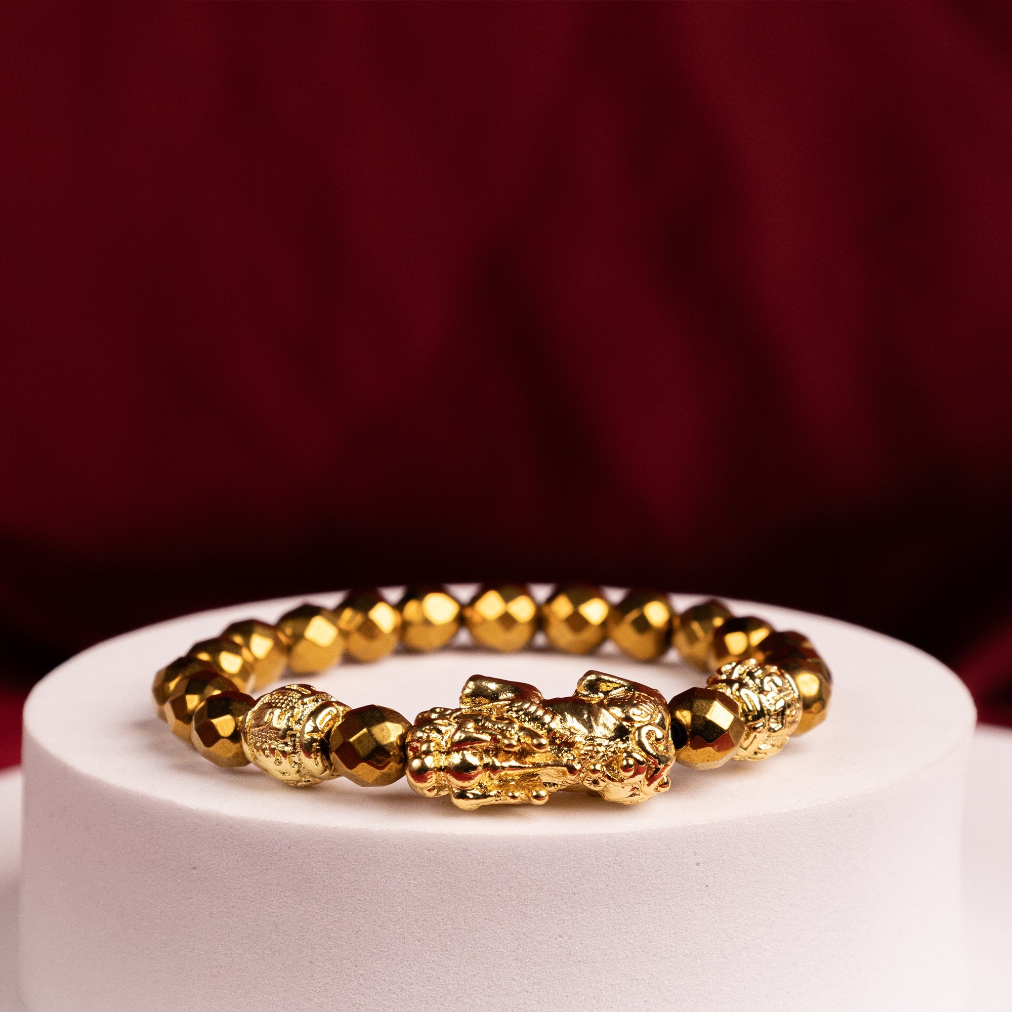 Golden Pyrite Bracelet With Pixu- Abhimantrit & Certified