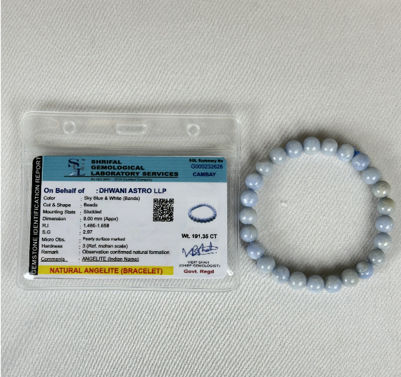 Angelic Support: Angelite Bracelet - Abhimantrit & Certified