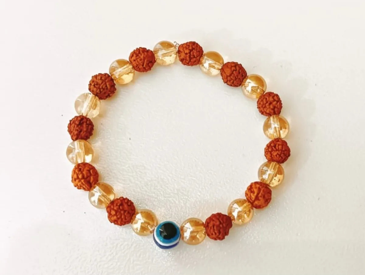 Rudraksha & Citrine Bracelet